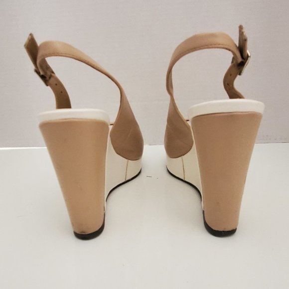 Ann Marino Sandal Wedges Nude White size 7 - Picture 4 of 6